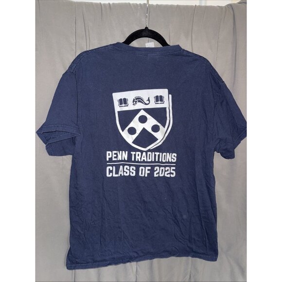 Penn University Quakers T-Shirt Blue Gidian Brand Adult Size Large - Picture 6 of 6